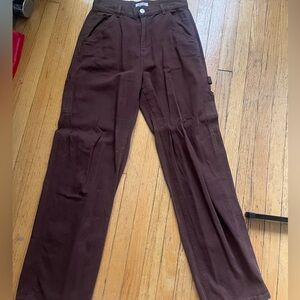 Brown straight leg cargo trousers